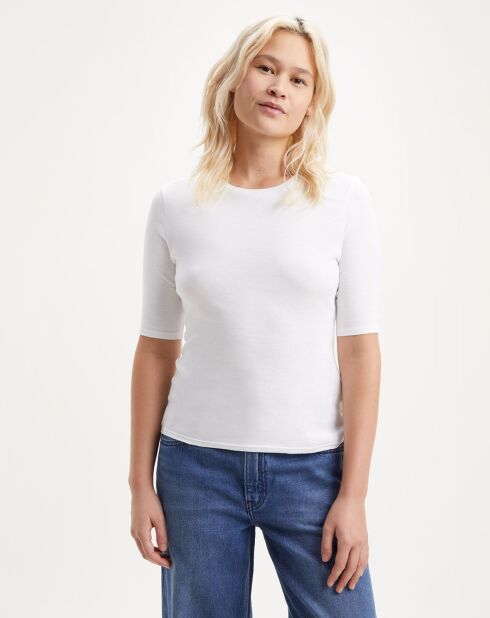 T-Shirt en Coton léger Luca Slim blanc
